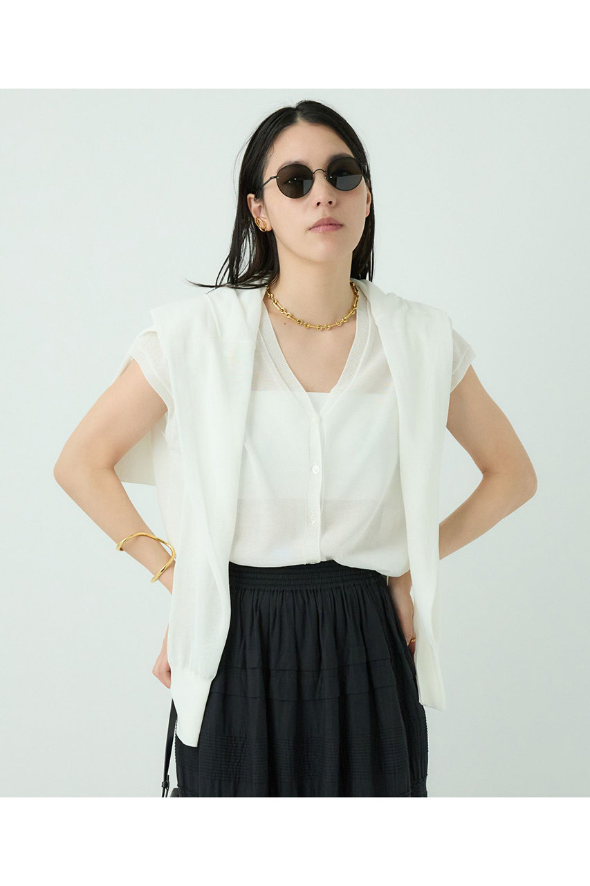 Chaos キルシェニットベストカーディガン (ホワイト, F) カオス ELLE SHOP Chaos キルシェニットベストカーディガン (ホワイト, F) カオス ELLE SHOP