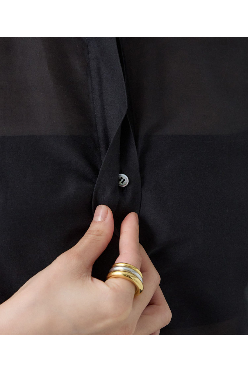 Chaos(カオス)｜シルクコットンブロウブラウス/ブラック の通販