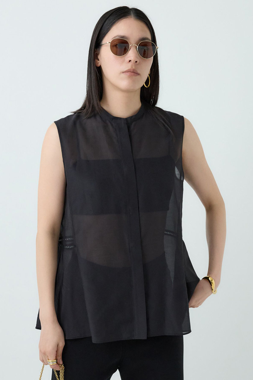 mqk　Chaos カオス　シルクコンベスト Chaos(カオス)｜シルクコットンブロウブラウス/ブラック の通販