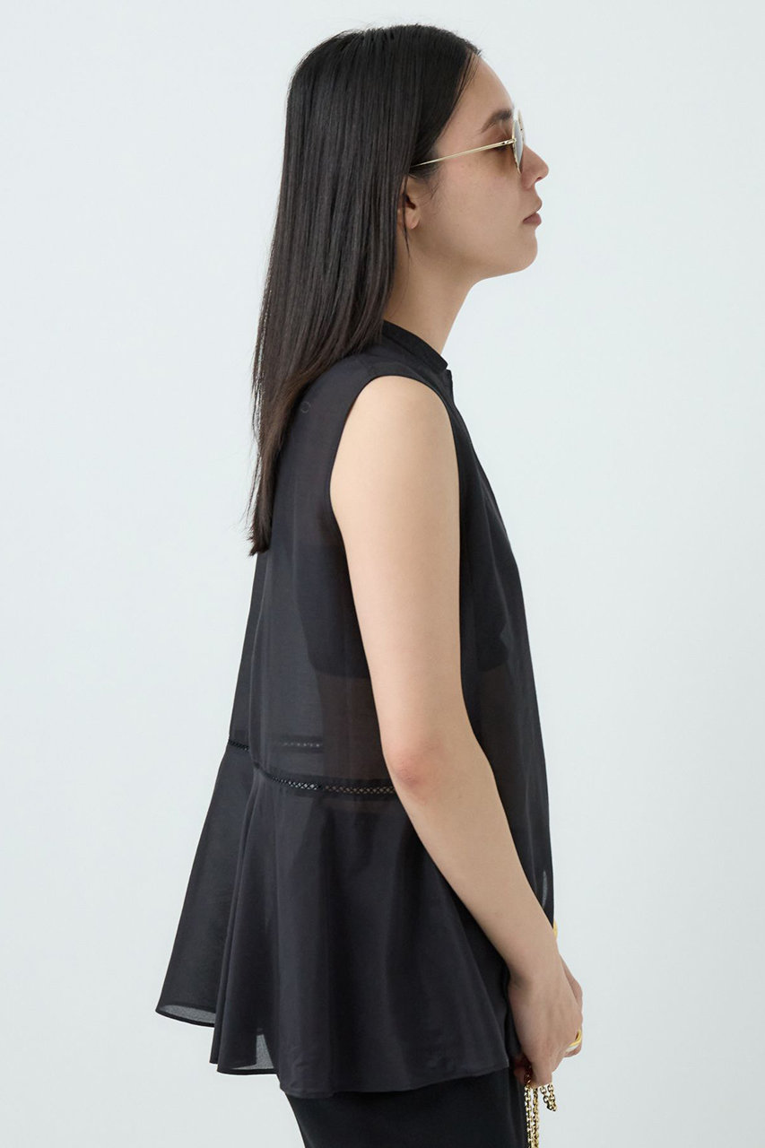 Chaos(カオス)｜シルクコットンブロウブラウス/ブラック の通販