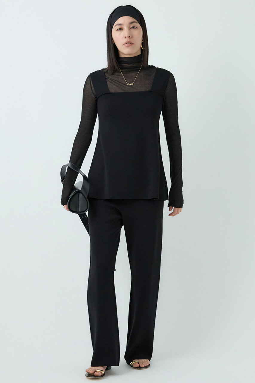 【新品タグ有】Chaos シルクコンニットタンク　ブラック Chaos(カオス)/シルクコンニットタンク（タンクトップ）｜Chaos