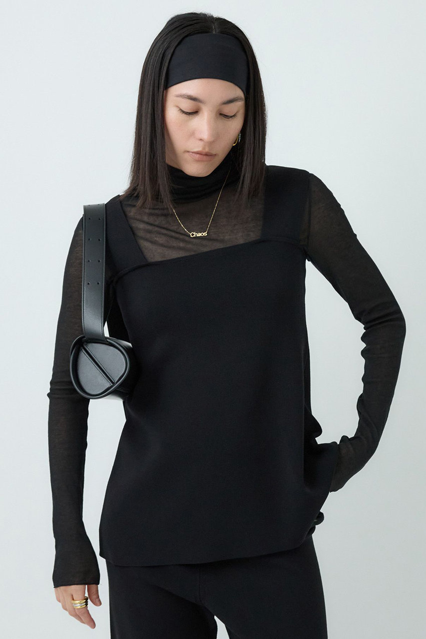 Chaos シルクコンニットフレアスカート　ブラック Chaos（カオス）の「シルクコンニットフレアースカート（）」 - WEAR