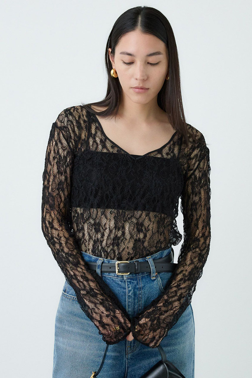 Chaos グラスレースプルオーバー (ブラック, F) カオス ELLE SHOP Chaos グラスレースプルオーバー (ブラック, F) カオス ELLE SHOP