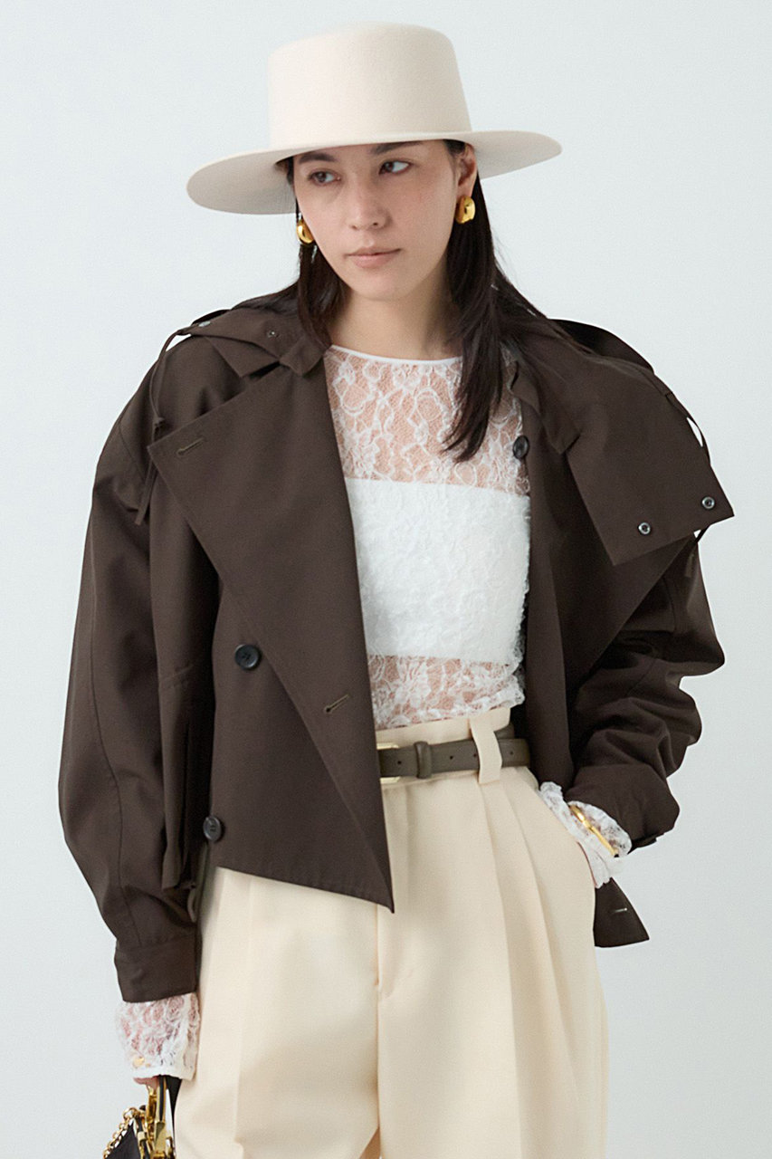 Chaos 【VACHEMENT】ショートトレンチコート (ダークブラウン, F) カオス ELLE SHOP Chaos 【VACHEMENT】ショートトレンチコート (ダークブラウン, F) カオス ELLE SHOP