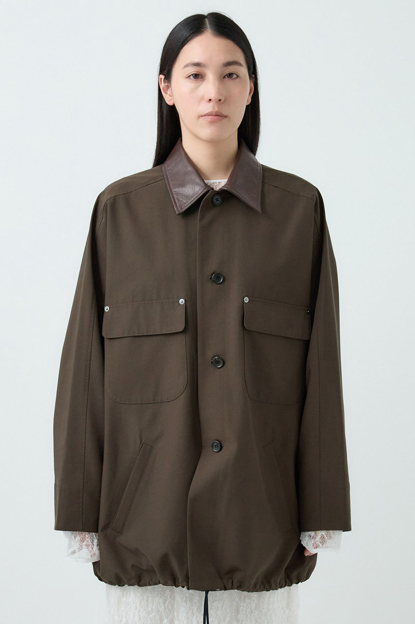 Chaos(カオス)｜【VACHEMENT】ステンカラーコート/ダークブラウン の