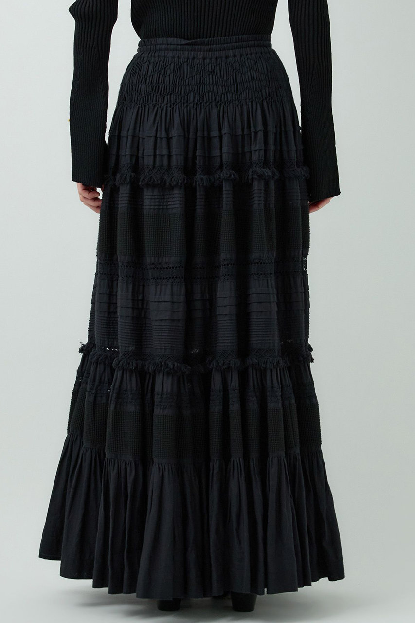 Chaos(カオス)｜ガゼットクロススカート/ブラック の通販｜ELLESHOP