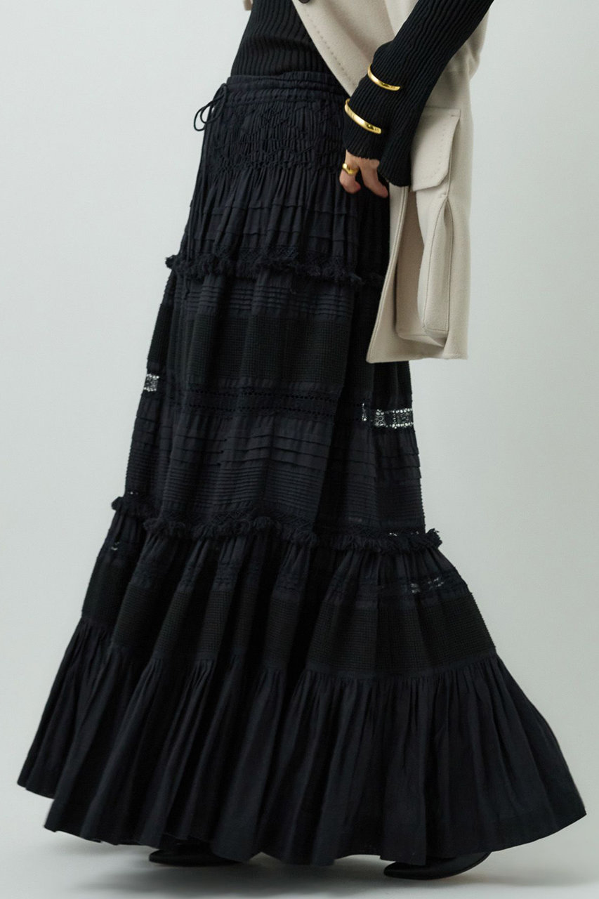 Chaos(カオス)｜ガゼットクロススカート/ブラック の通販｜ELLESHOP