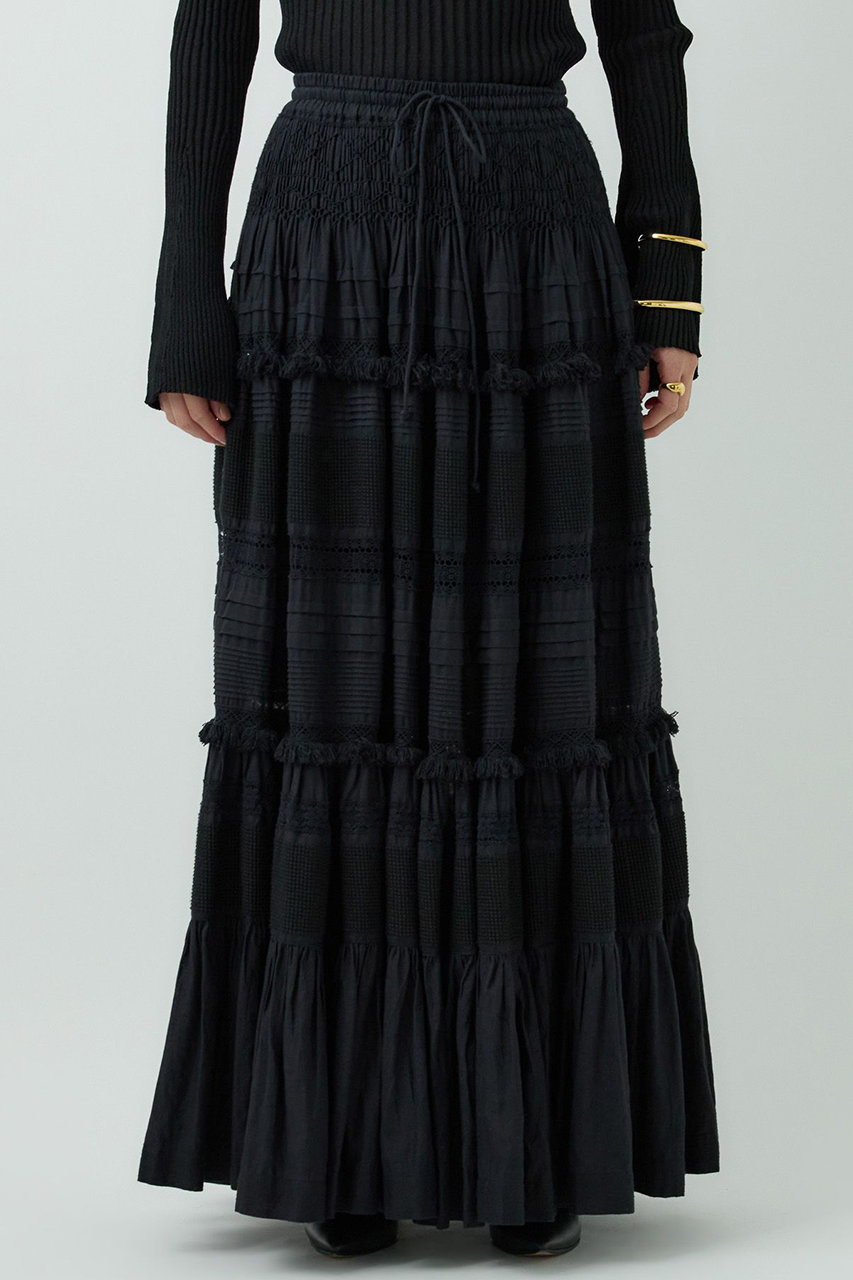 Chaos(カオス)｜ガゼットクロススカート/ブラック の通販｜ELLESHOP