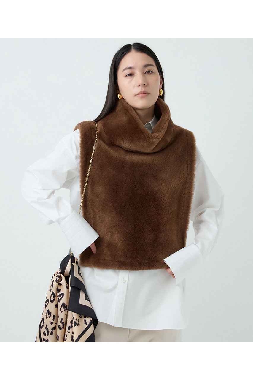 Chaos 【CARUS】別注ポンチョ (ブラウン, F) カオス ELLE SHOP