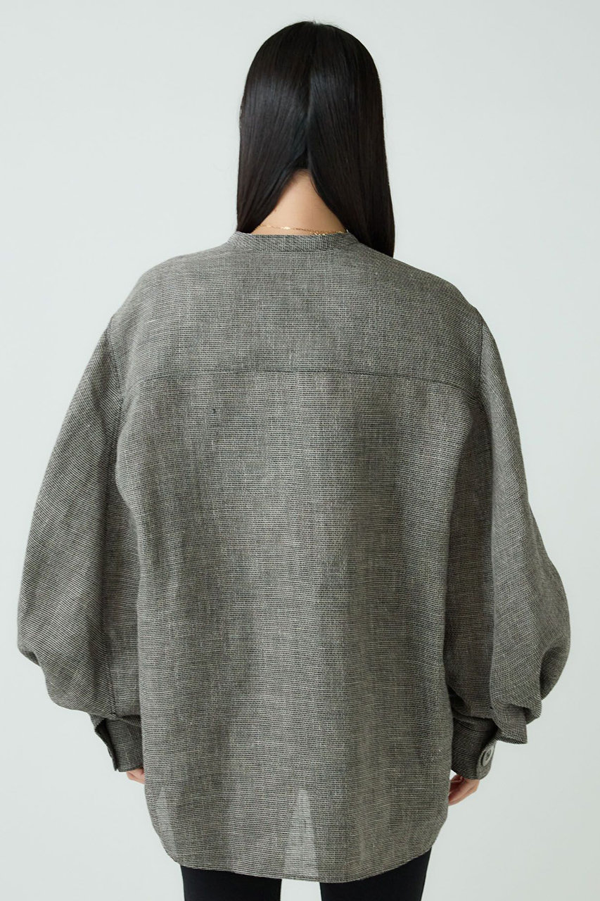 Chaos(カオス)｜リネンパンプキンスリーブブラウス/ブラック