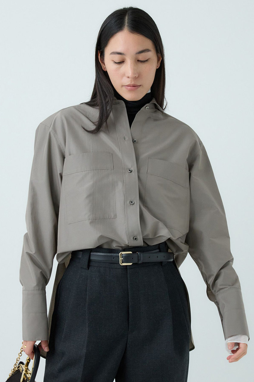 Chaos(カオス)｜ラウノシャツブラウス/モカ の通販｜ELLESHOP・(エル