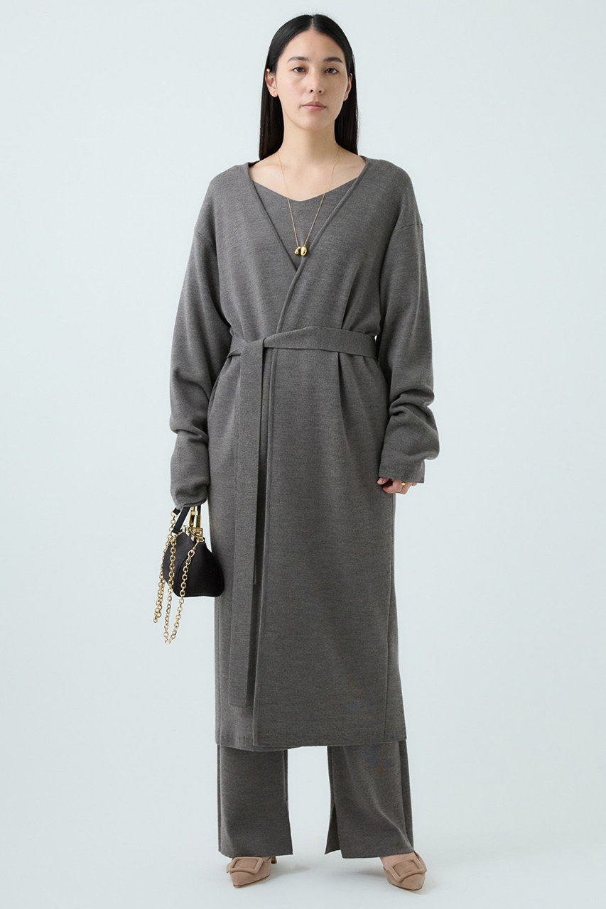 Chaos(カオス)｜シエラウールロングニットカーディガン/グレージュ の