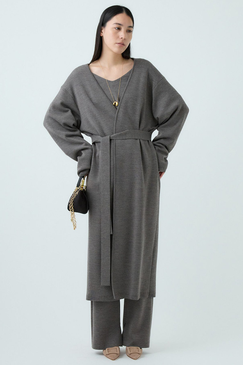 Chaos(カオス)｜シエラウールロングニットカーディガン/グレージュ の