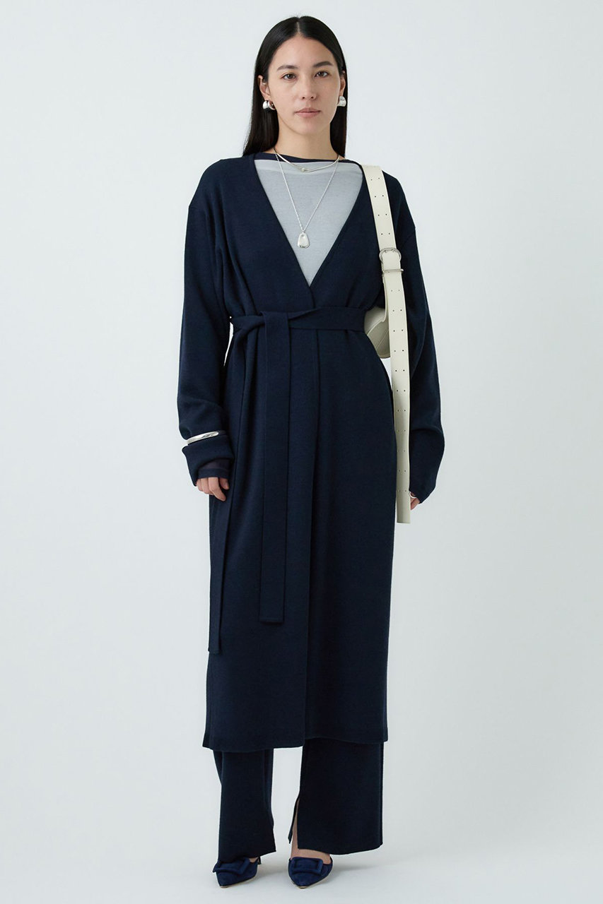 Chaos シエラウールロングニットカーディガン (ネイビー, F) カオス ELLE SHOP