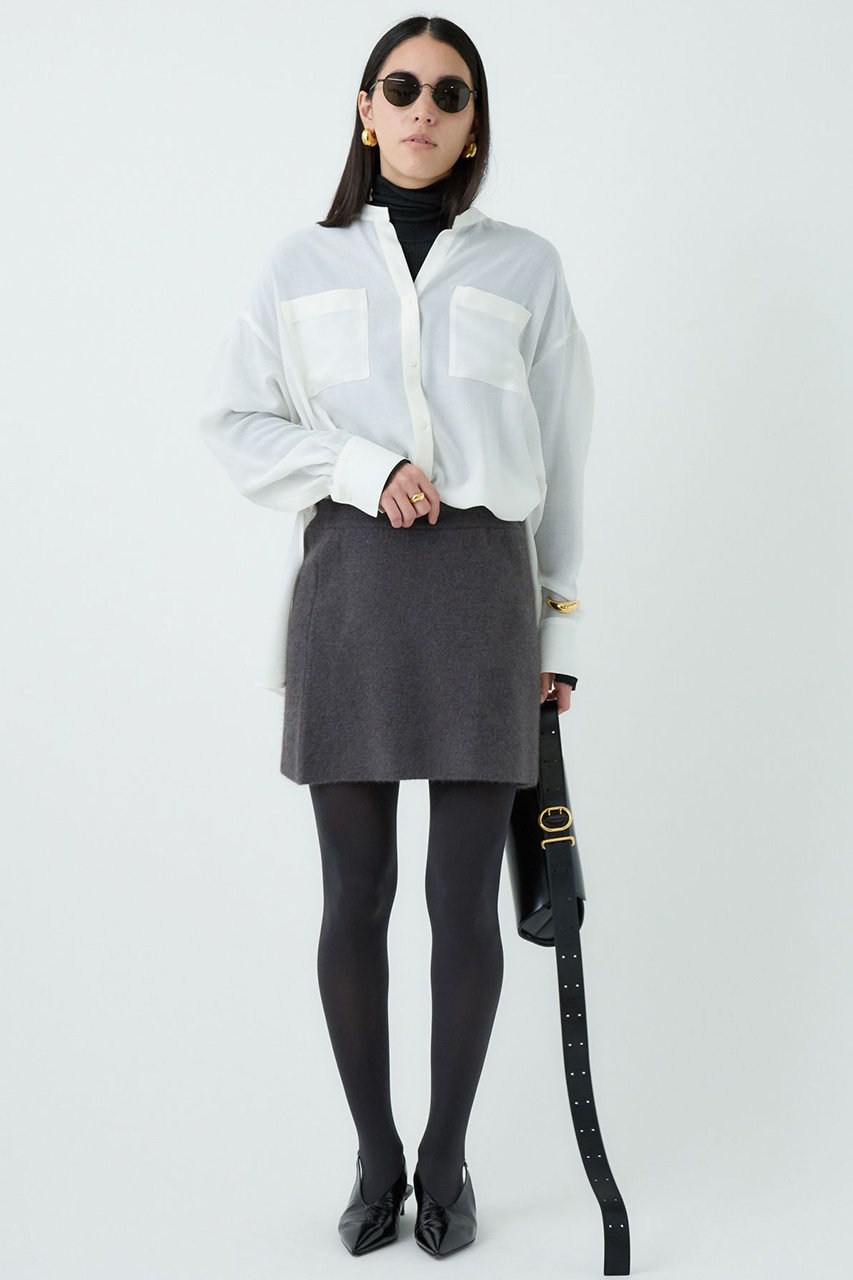 Chaos リネーレリバーミニスカート (モカグレー, F) カオス ELLE SHOP