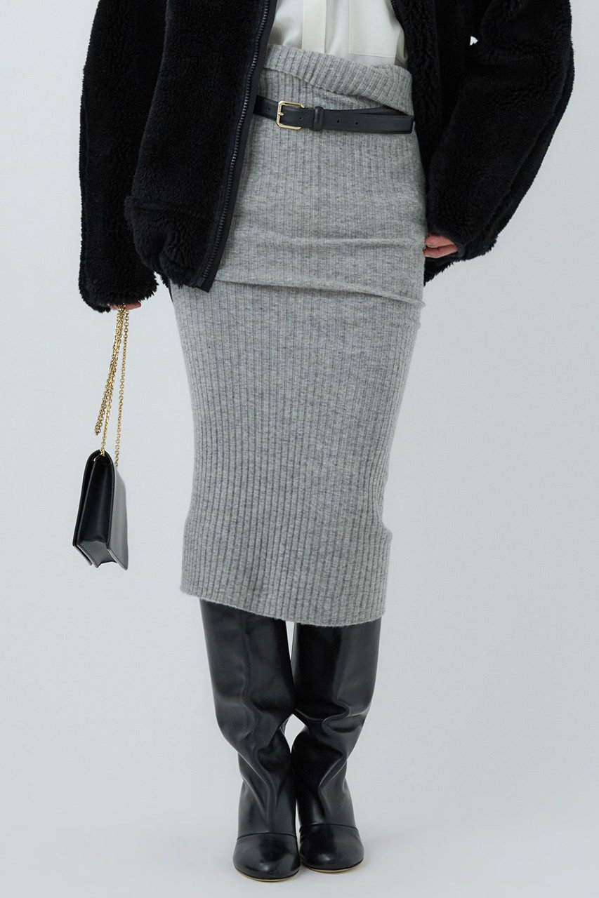 カオス/Chaosのフロットニットスカート(ライトグレー/591517)