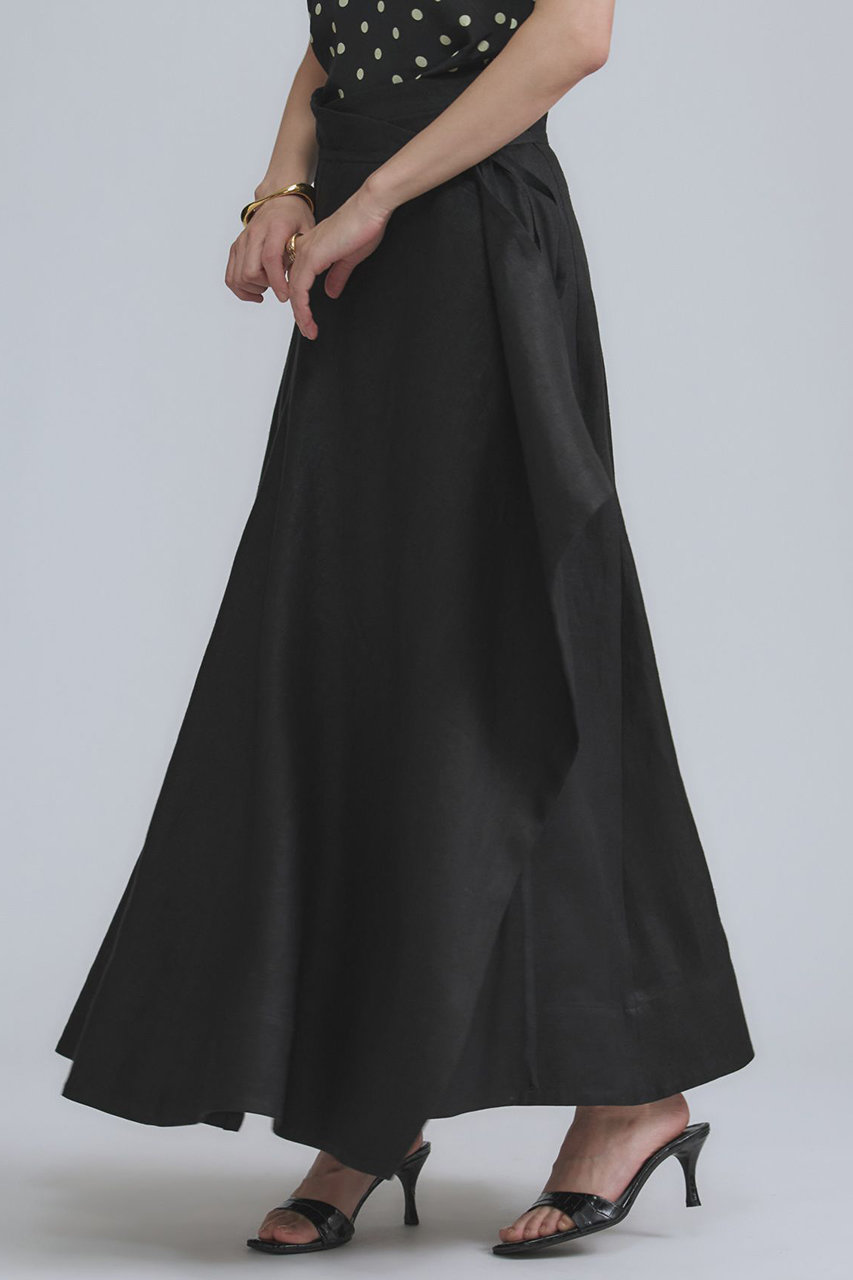 Chaos(カオス)｜リネンヘリンボンスカート/ブラック の通販｜ELLESHOP