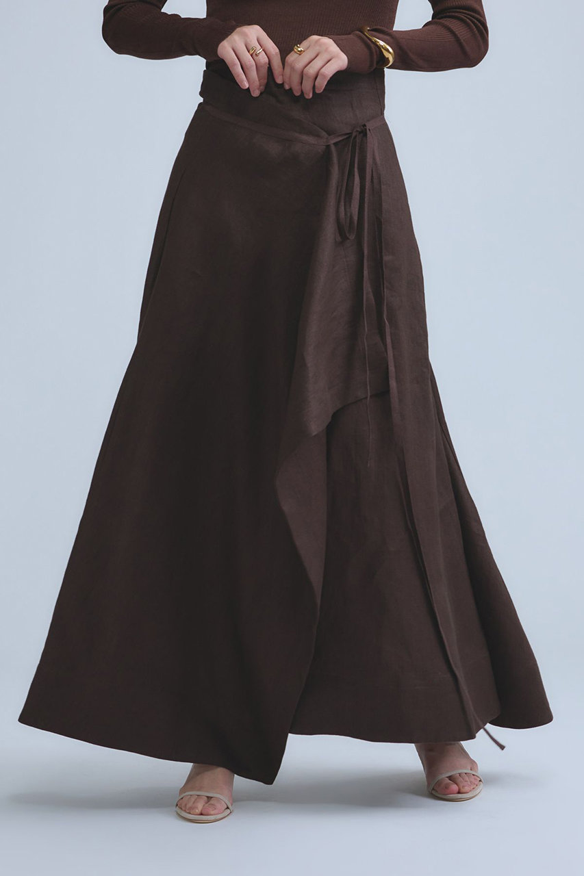 カオス/Chaosのリネンヘリンボンスカート(ブラウン/600339)