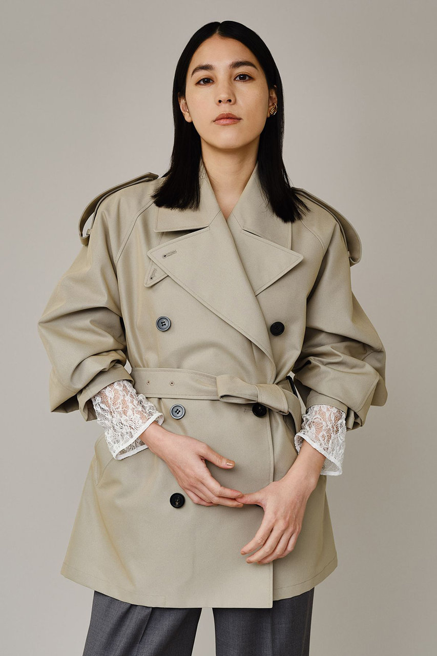 【超美品】Chaos別注◆VACHEMENT◆ショートトレンチコート　カーキ Chaos（カオス）の「Chaos(カオス)/◇VACHEMENT◇別注シェルタフタ