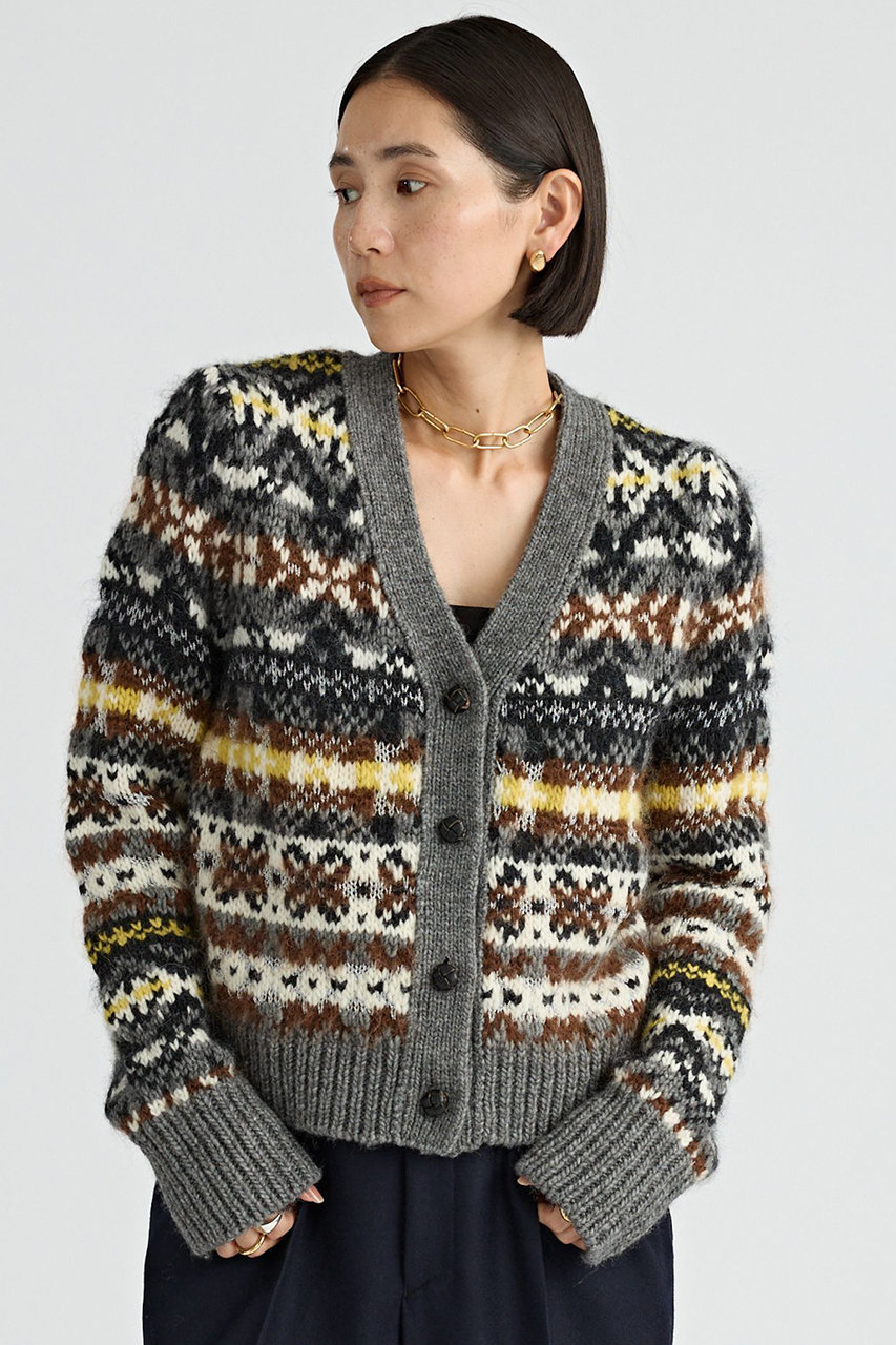 Chaos フェアアイルカーディガン (グレー, F) カオス ELLE SHOP