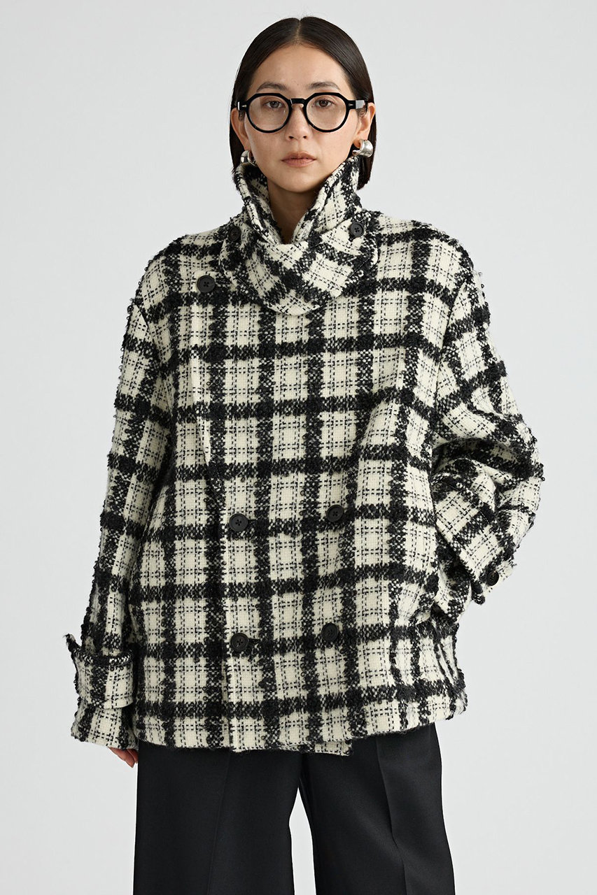 Chaos ロービングチェックコート (ブラックチェック, F) カオス ELLE SHOP