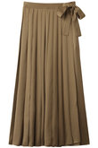 CRサテンWプリーツロングスカート