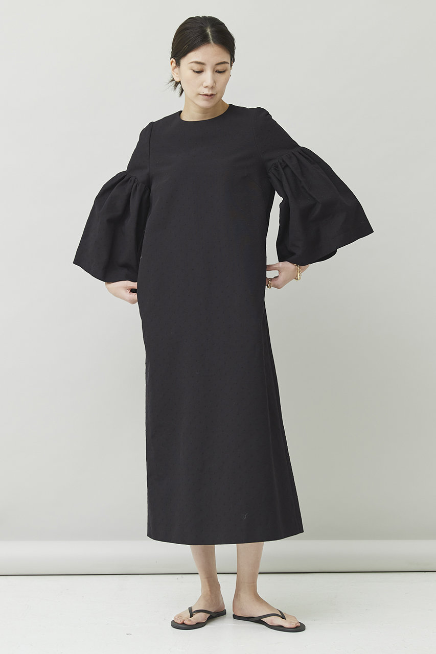 Curensology カレンソロジー C S G ドットジャガードワンピース ブラック の通販 Elleshop エル ショップ