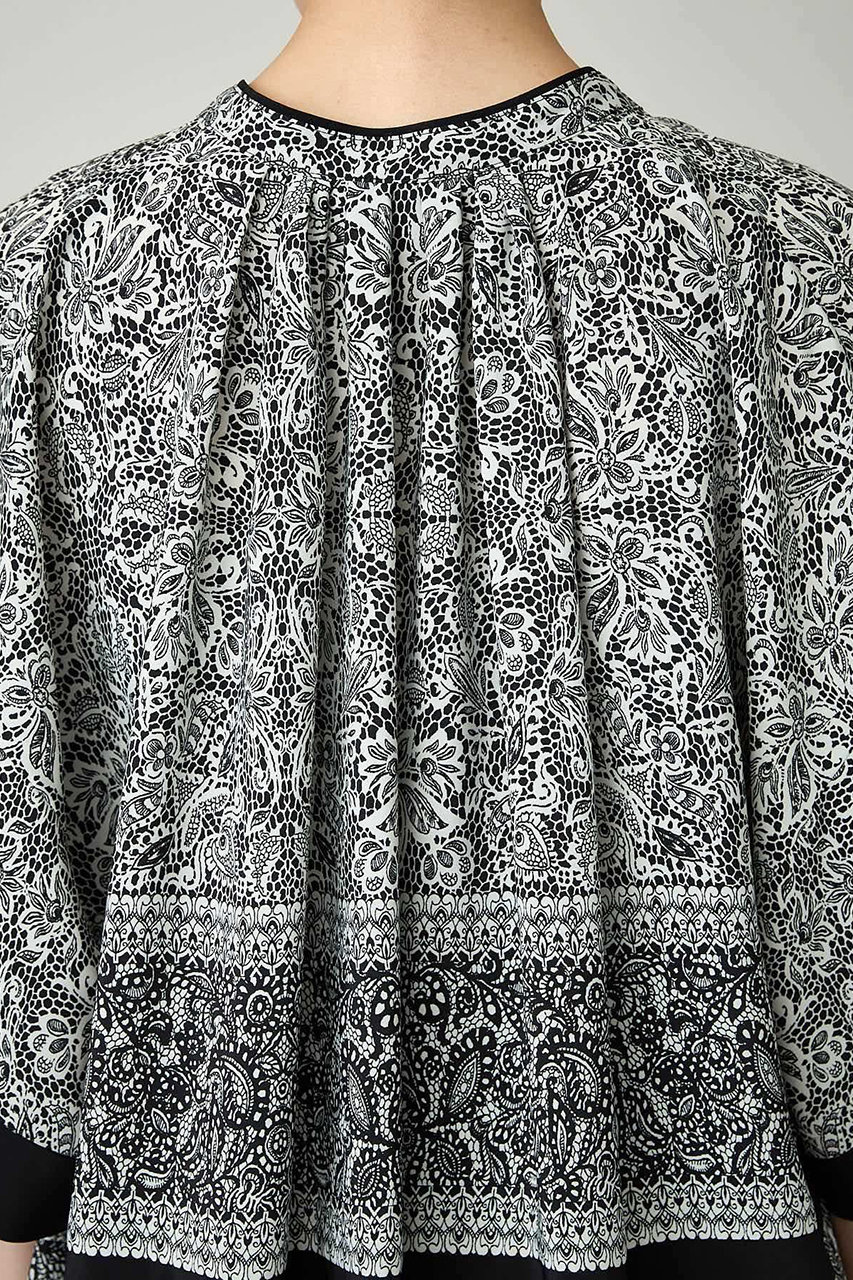 Curensology(カレンソロジー)｜レースペイズリーブラウス/ブラック の  