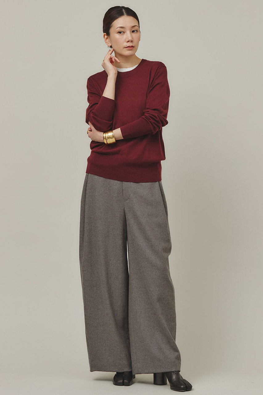 Curensology(カレンソロジー)｜ウールトップツィードパンツ/グレー の  