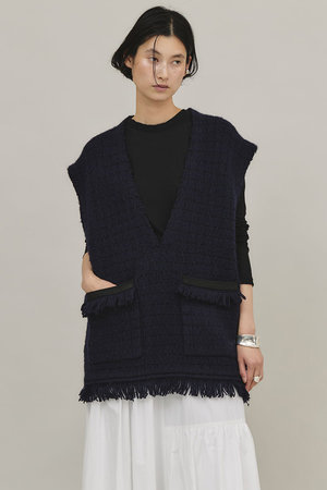 カレンソロジー/Curensologyのツイーディフリンジニットベスト(110800/110806)