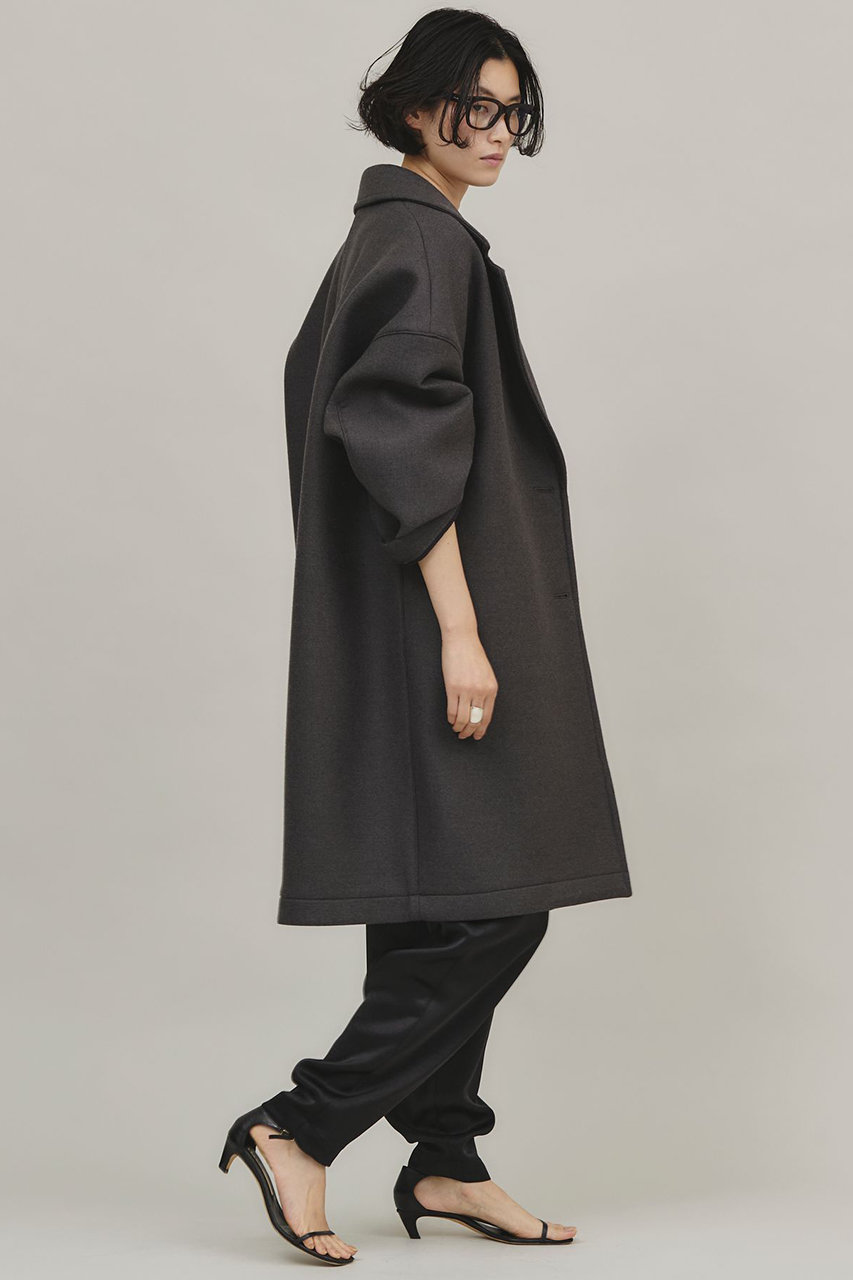 Curensology(カレンソロジー)｜ダブルサテンタックパンツ/ブラック の