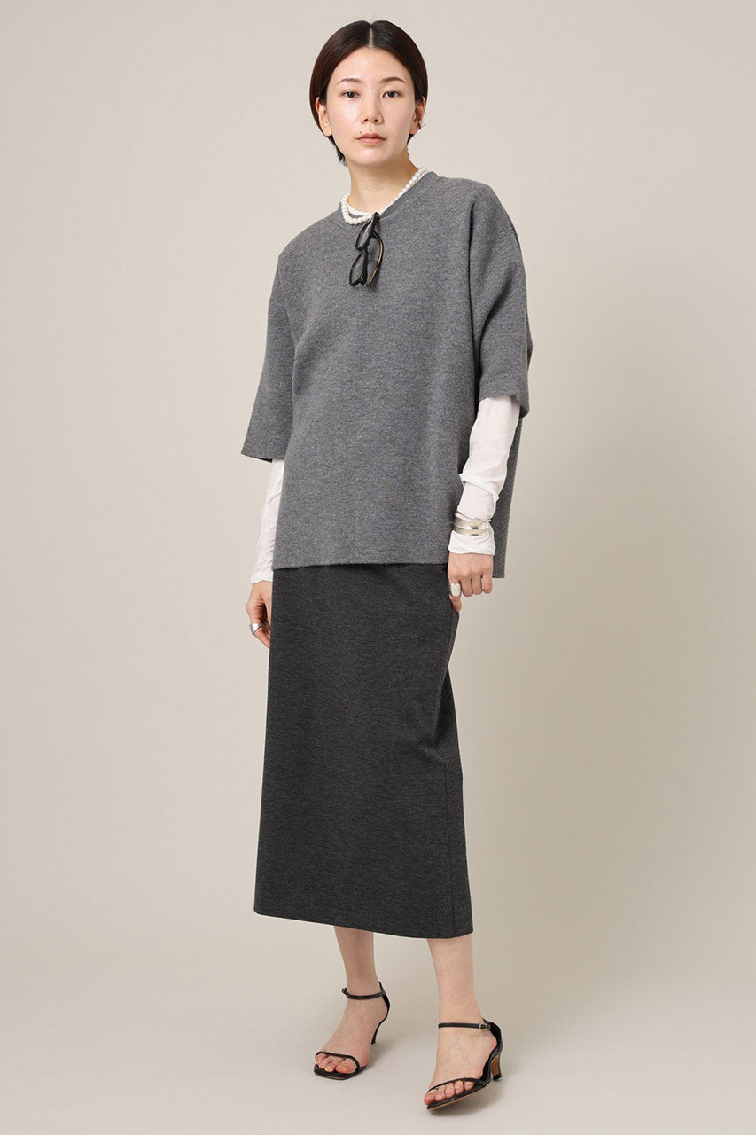 Curensology(カレンソロジー)｜ウォームミラノタイトスカート/グレー  