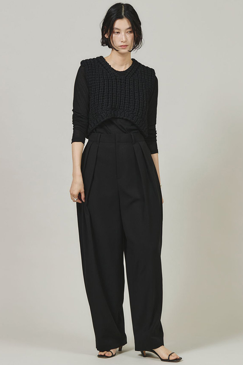 Curensology(カレンソロジー)｜ローゲージハンドニットベスト/ブラック