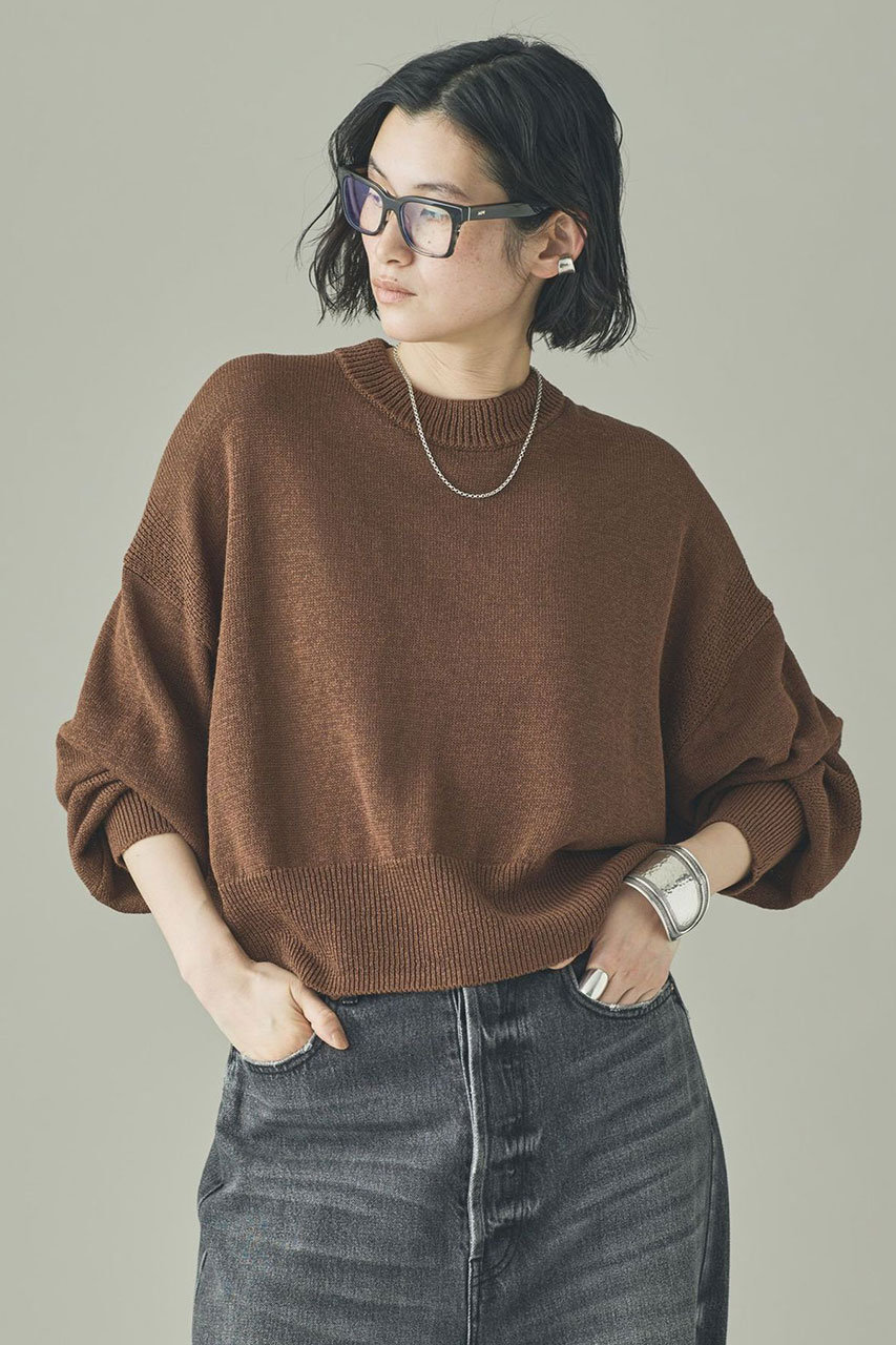 カレンソロジー/Curensologyのリネンテープヤーンニットプルオーバー(ブラウン/310288)