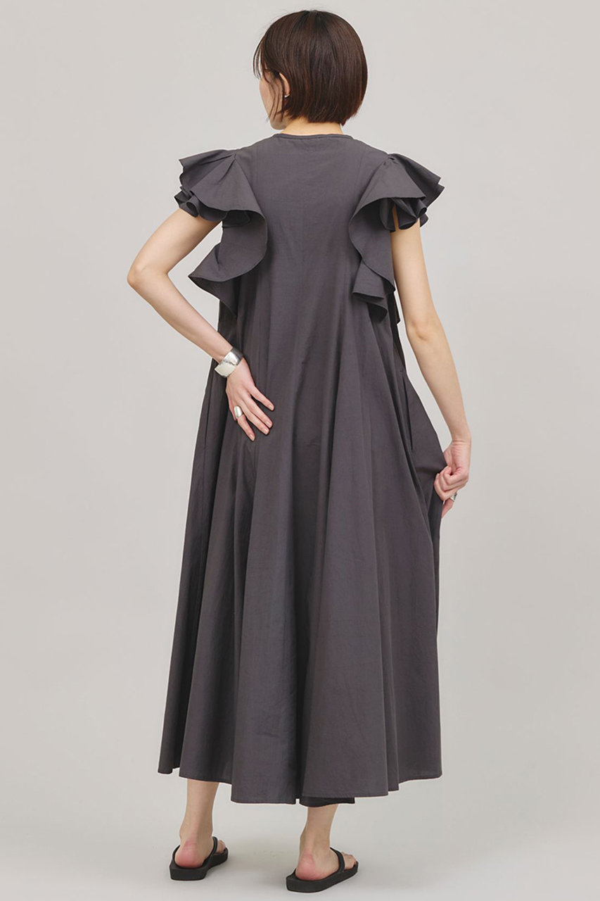 Curensology ポプリンラッフルワンピース　ブラック Curensology｜ポプリンラッフルワンピース | Rakuten Fashion