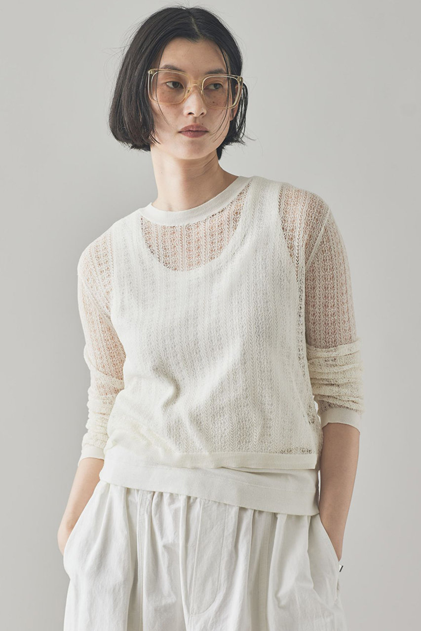 Curensology(カレンソロジー)｜レース編ミニットプルオーバー/ホワイト