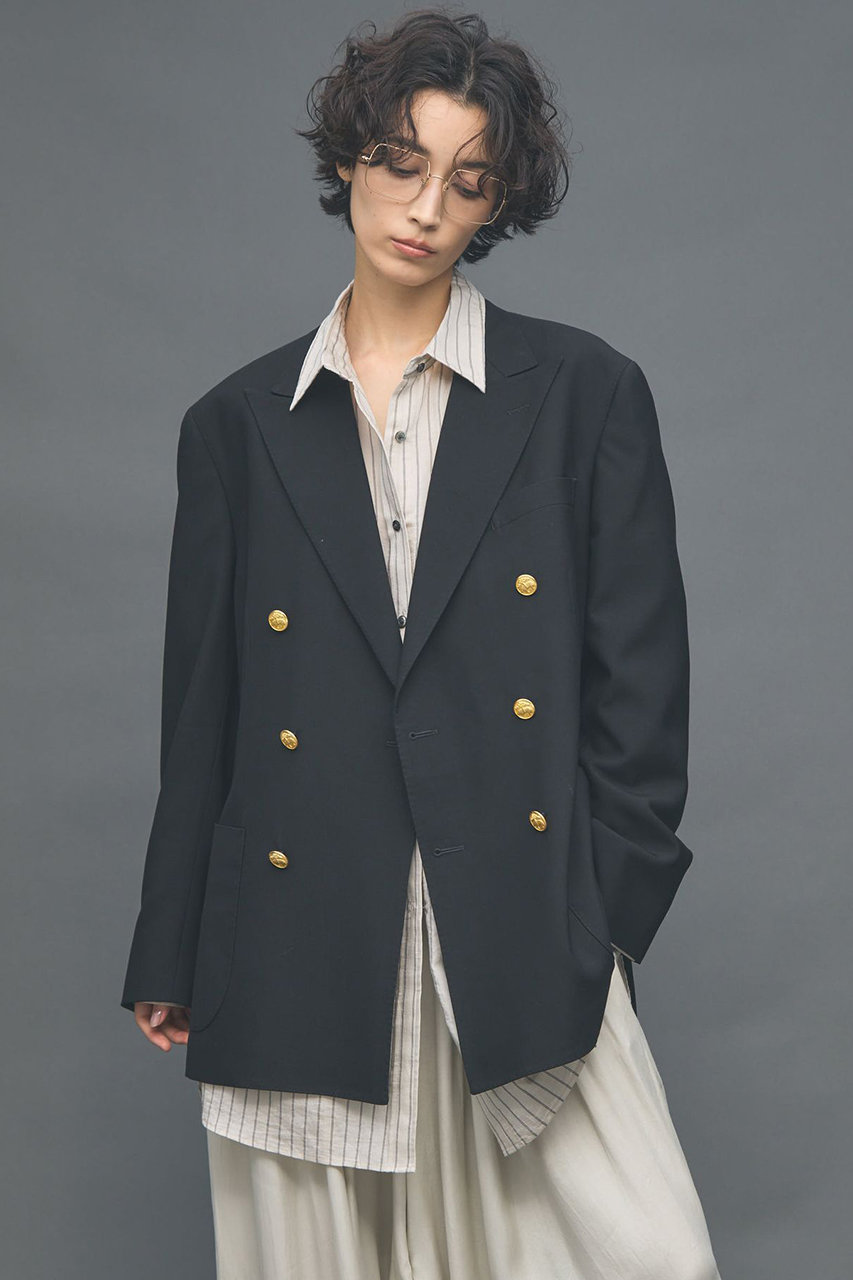 Curensology 【Brooks Brothers】別注6ボタンダブルブレザー (ブラック, 40) カレンソロジー ELLE SHOP Curensology 【Brooks Brothers】別注6ボタンダブルブレザー (ブラック, 40) カレンソロジー ELLE SHOP