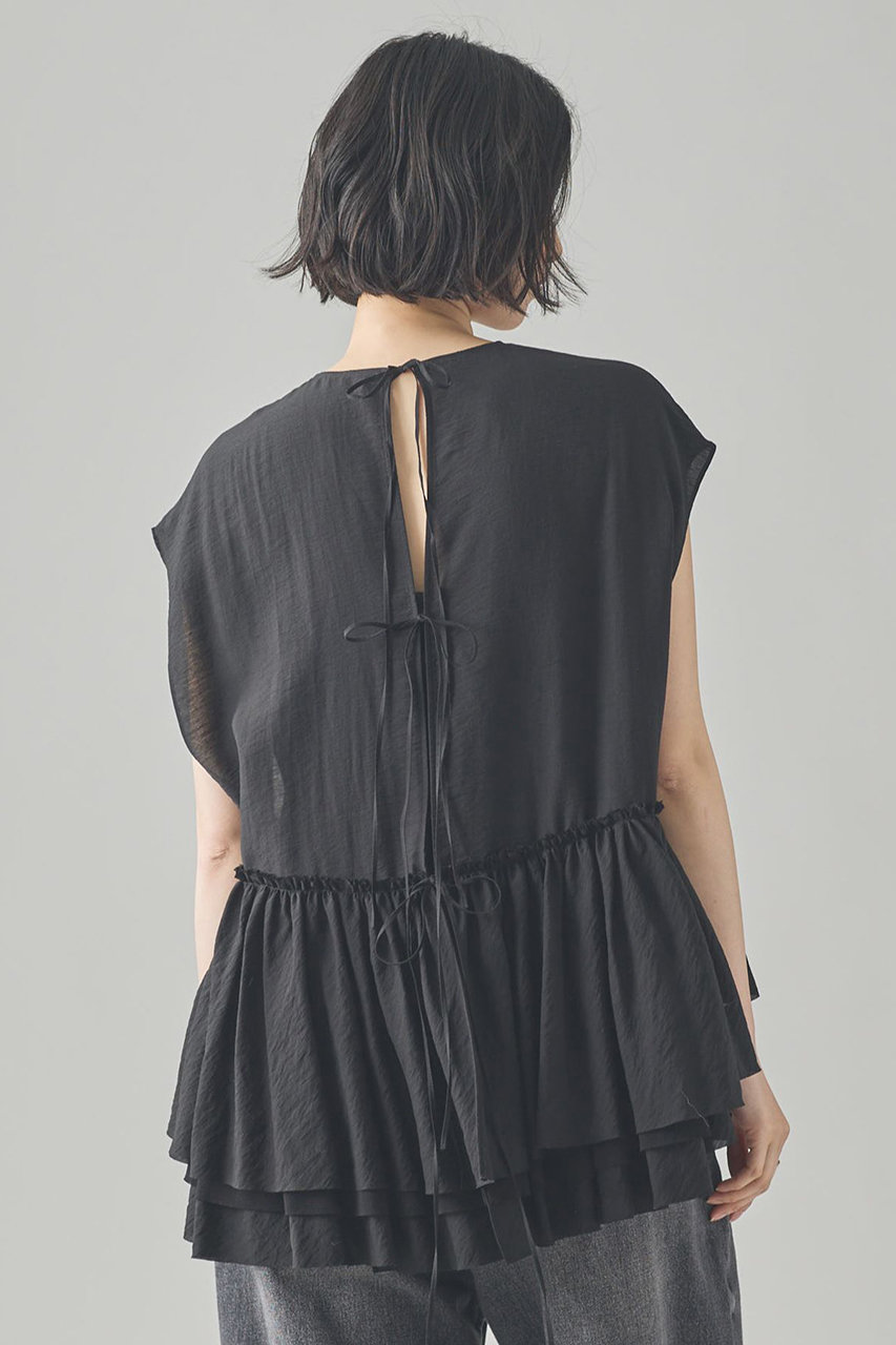 カレンソロジー/Curensologyのシアーギャザーブラウス(ブラック/572269)