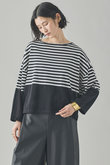 シアーボーダーニットプルオーバー