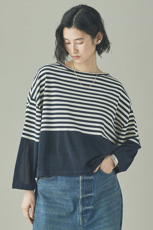 カレンソロジー/Curensologyのシアーボーダーニットプルオーバー(110300/110301)