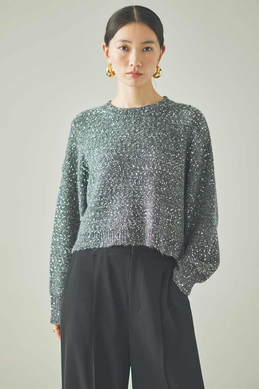Curensology スパングルニットプルオーバー (グレー, F) カレンソロジー ELLE SHOP Curensology スパングルニットプルオーバー (グレー, F) カレンソロジー ELLE SHOP
