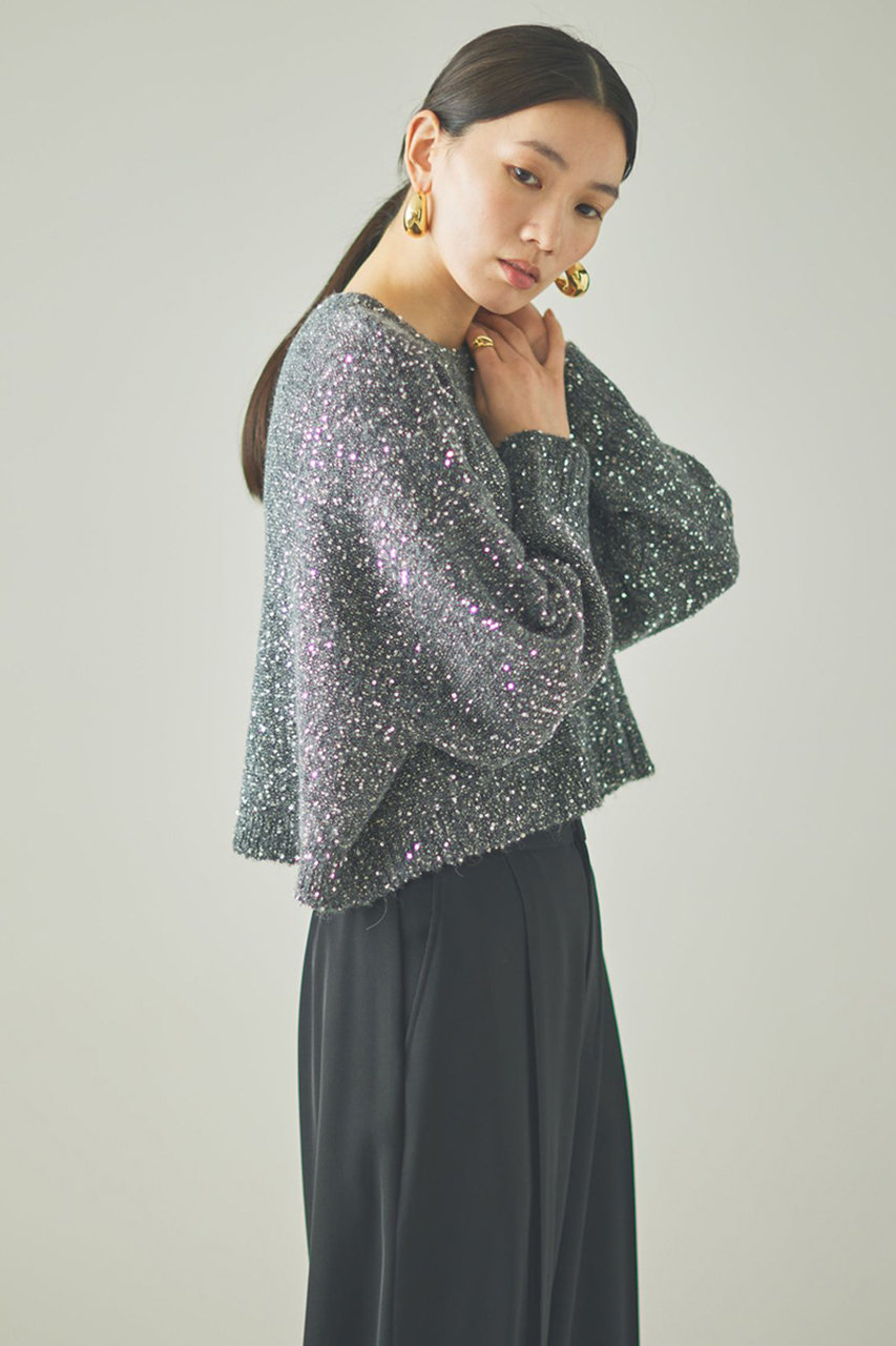 Curensology(カレンソロジー)｜スパングルニットプルオーバー/グレー