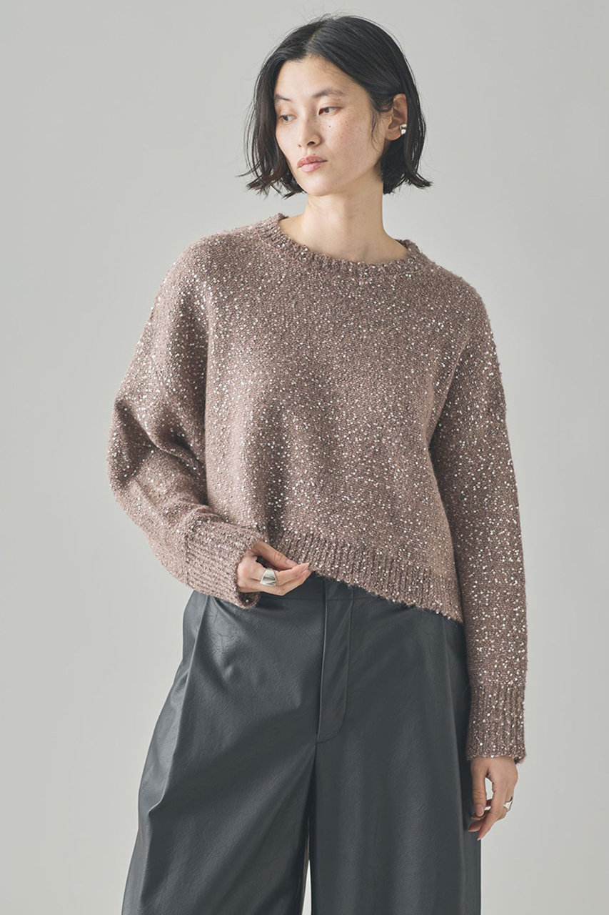 Curensology スパングルニットプルオーバー (モカ, F) カレンソロジー ELLE SHOP Curensology スパングルニットプルオーバー (モカ, F) カレンソロジー ELLE SHOP