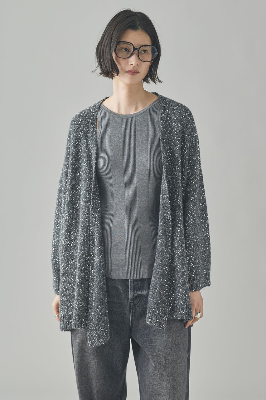カレンソロジー/Curensologyのスパングルニットカーディガン(グレー/574775)