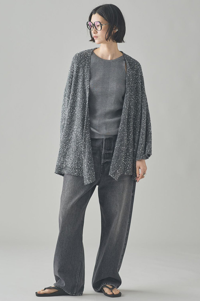 Curensology(カレンソロジー)｜スパングルニットカーディガン/グレー