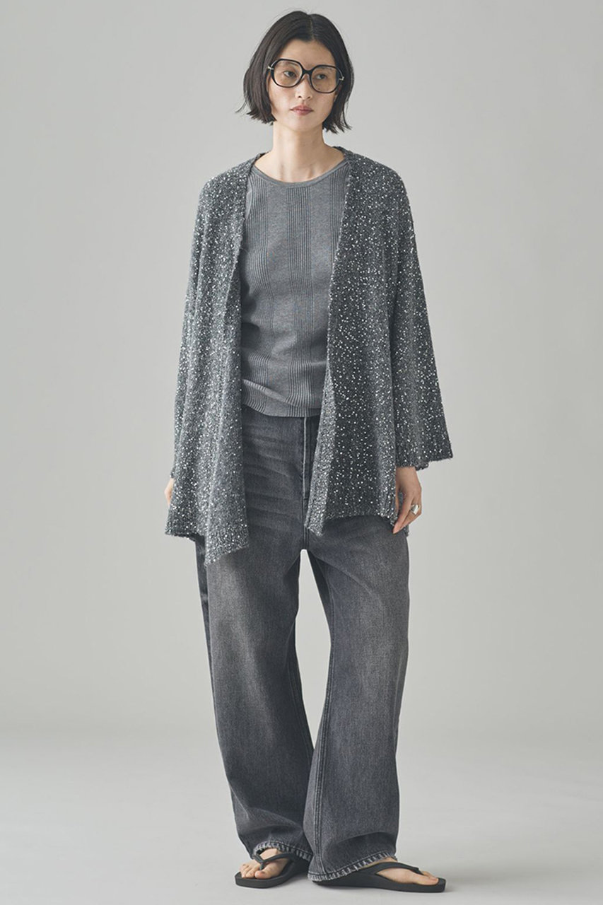 Curensology(カレンソロジー)｜スパングルニットカーディガン/グレー