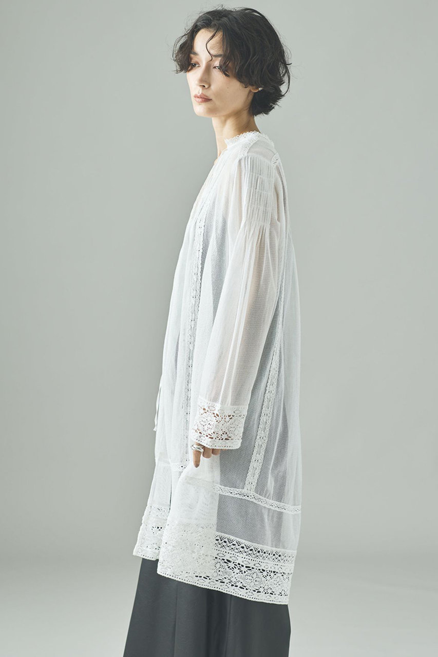 Curensology(カレンソロジー)｜コットンメッシュブラウス/ホワイト の