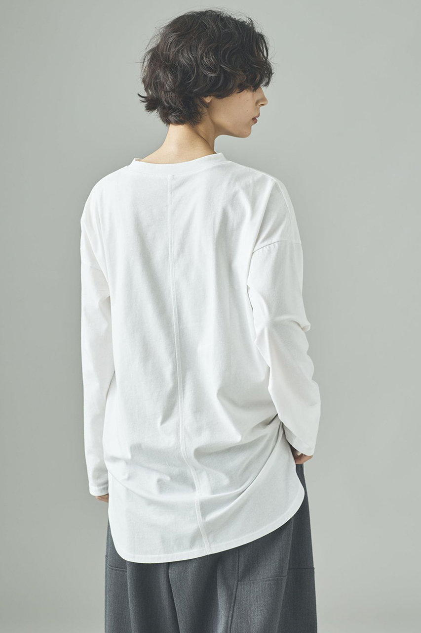 Curensology(カレンソロジー)｜シャツテイルロングTシャツ/ホワイト の 