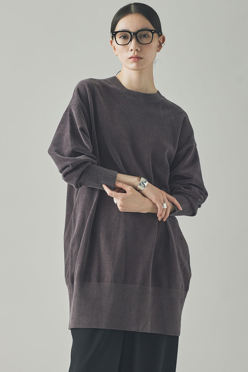 Curensology ニットベロアチュニック　グレー 楽天ポイント還元】Curensology ニットベロアチュニック (グレー, F