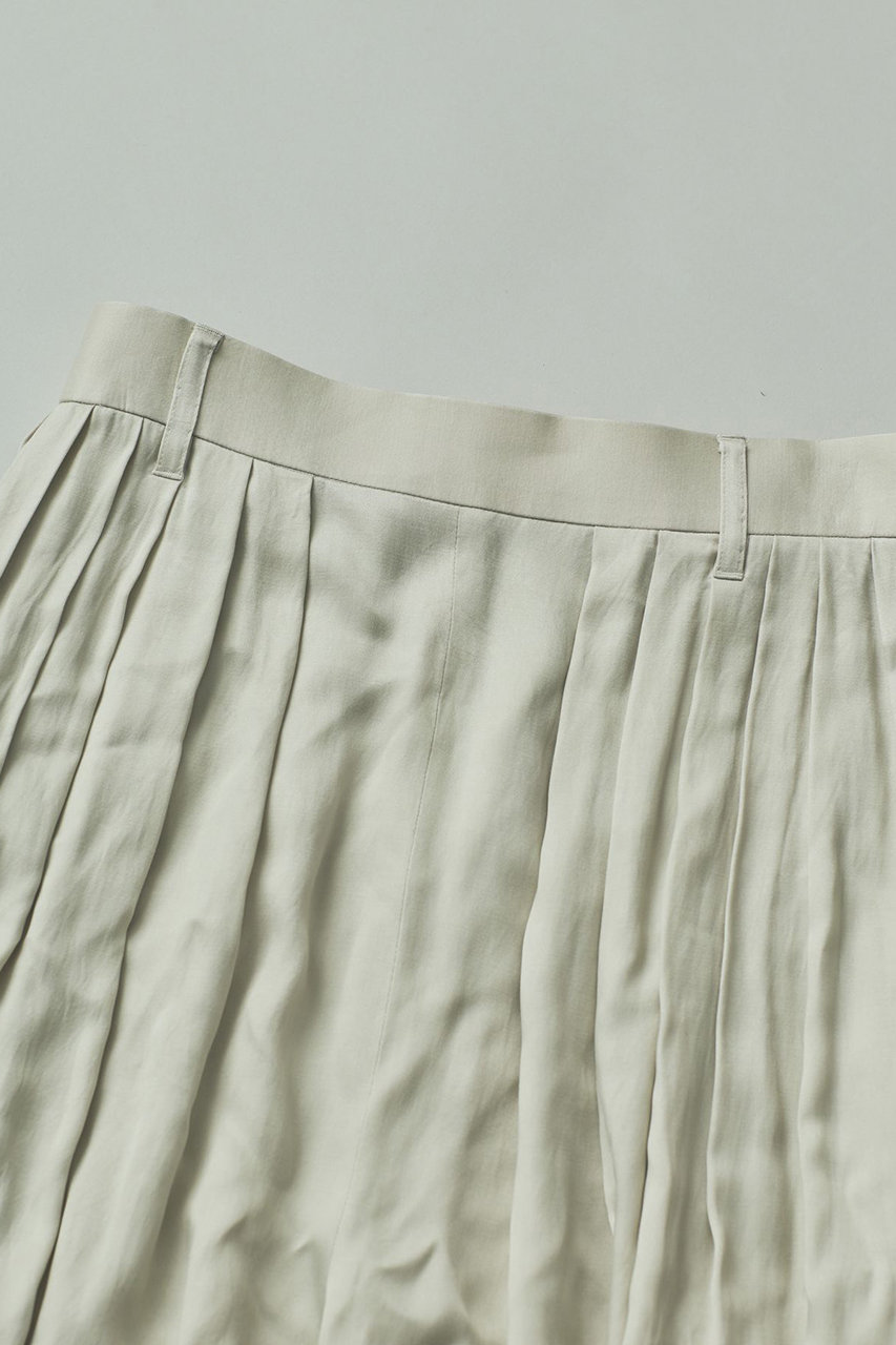 Curensology(カレンソロジー)｜サテンタックパンツ/エクリュ の通販